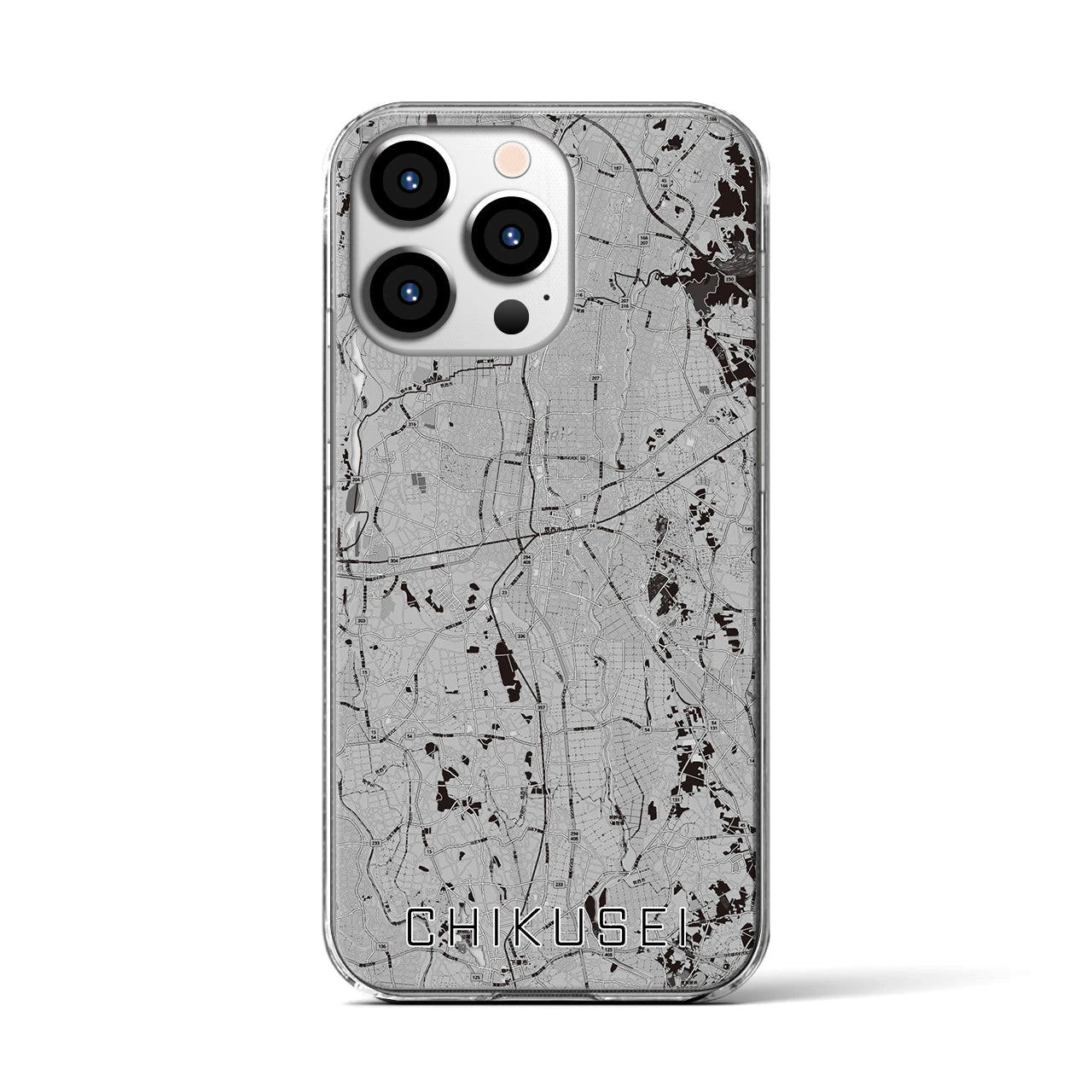 【筑西(茨城県)】地図柄iPhoneケース(クリアタイプ)