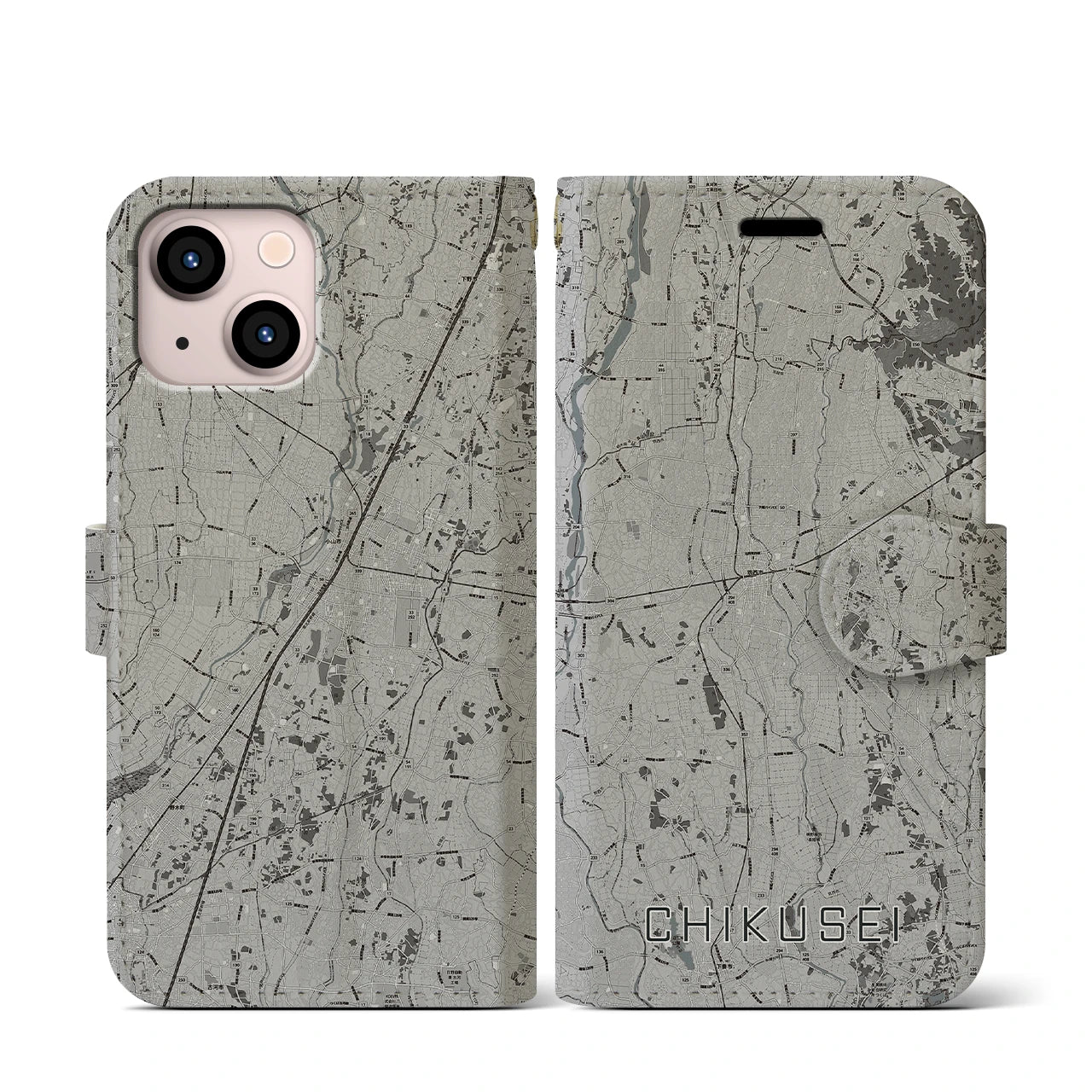 【筑西(茨城県)】地図柄iPhoneケース(手帳タイプ)