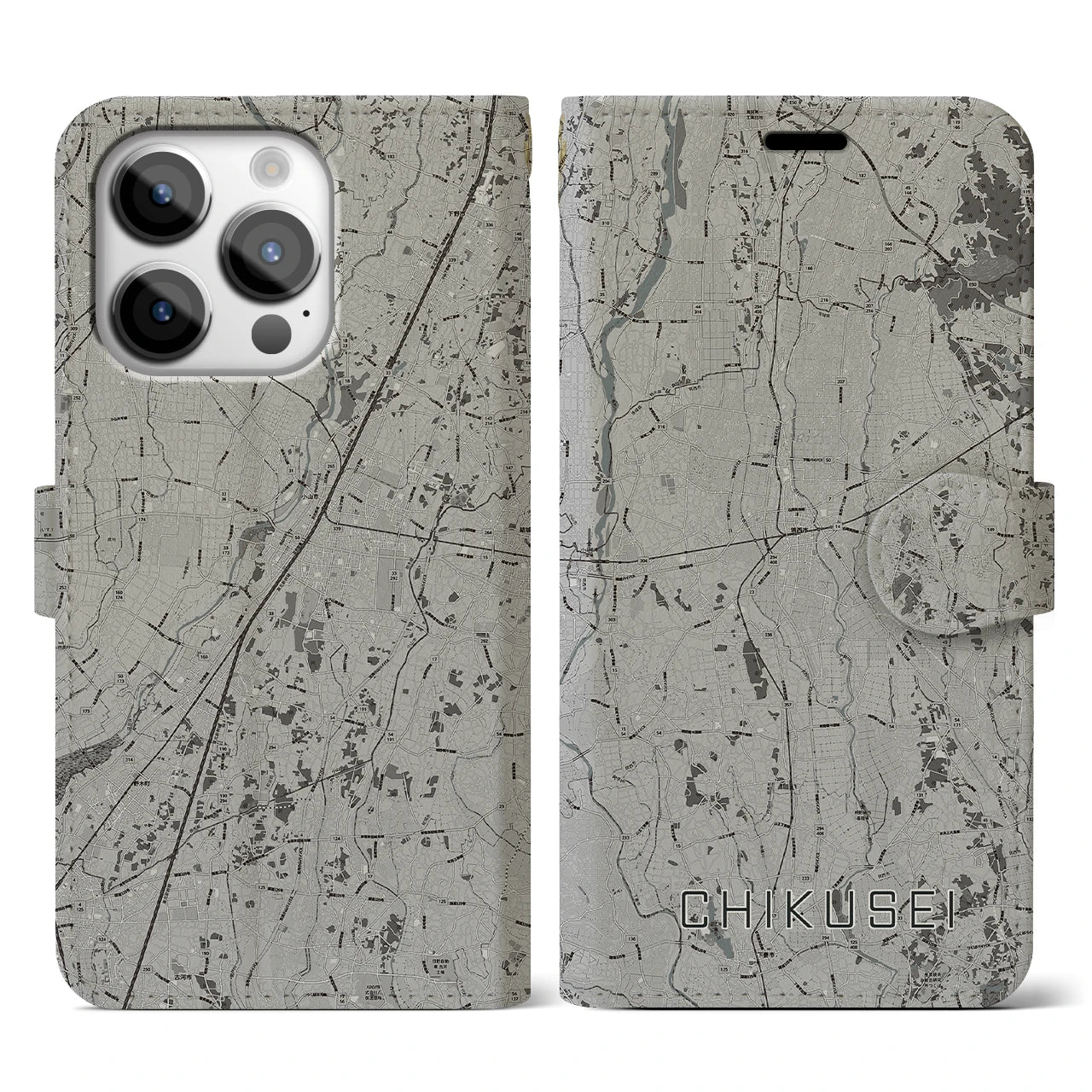 【筑西(茨城県)】地図柄iPhoneケース(手帳タイプ)