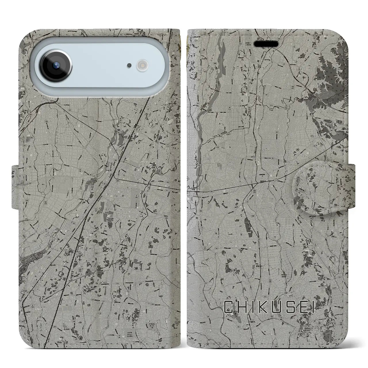 【筑西(茨城県)】地図柄iPhoneケース(手帳タイプ)