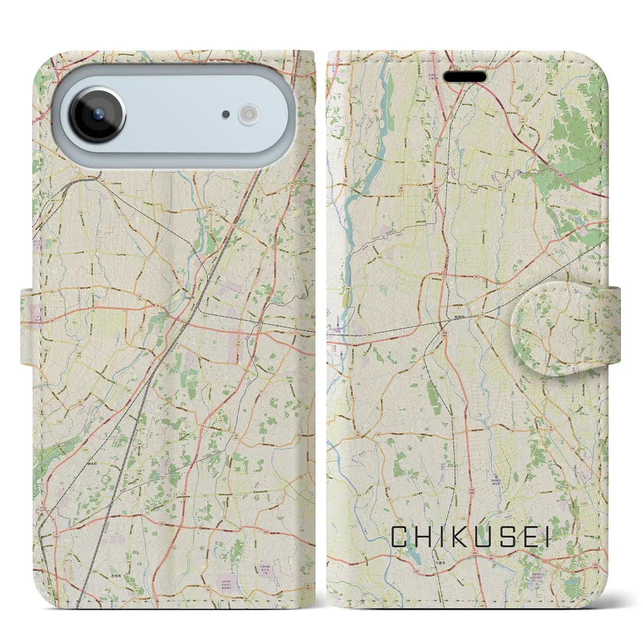 【筑西(茨城県)】地図柄iPhoneケース(手帳タイプ)