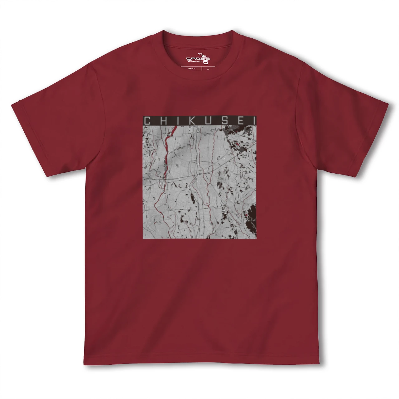 【筑西(茨城県)】地図柄ヘビーウェイトTシャツ