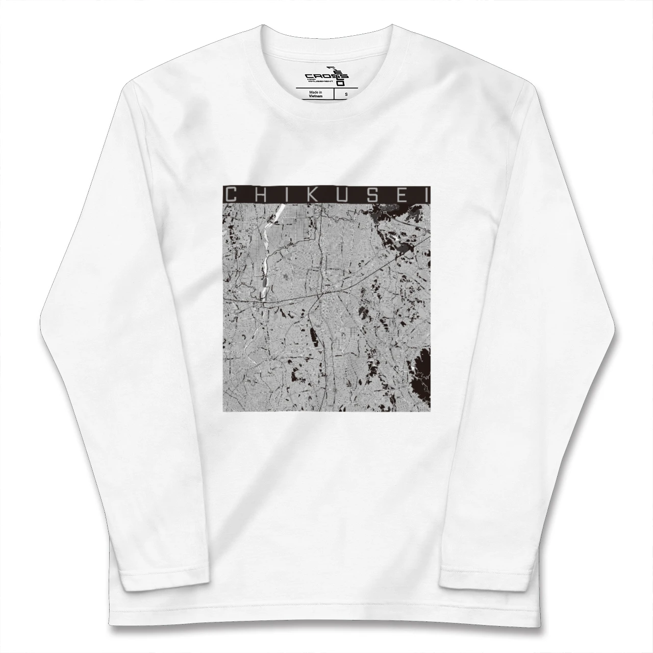 【筑西(茨城県)】地図柄ロングスリーブTシャツ