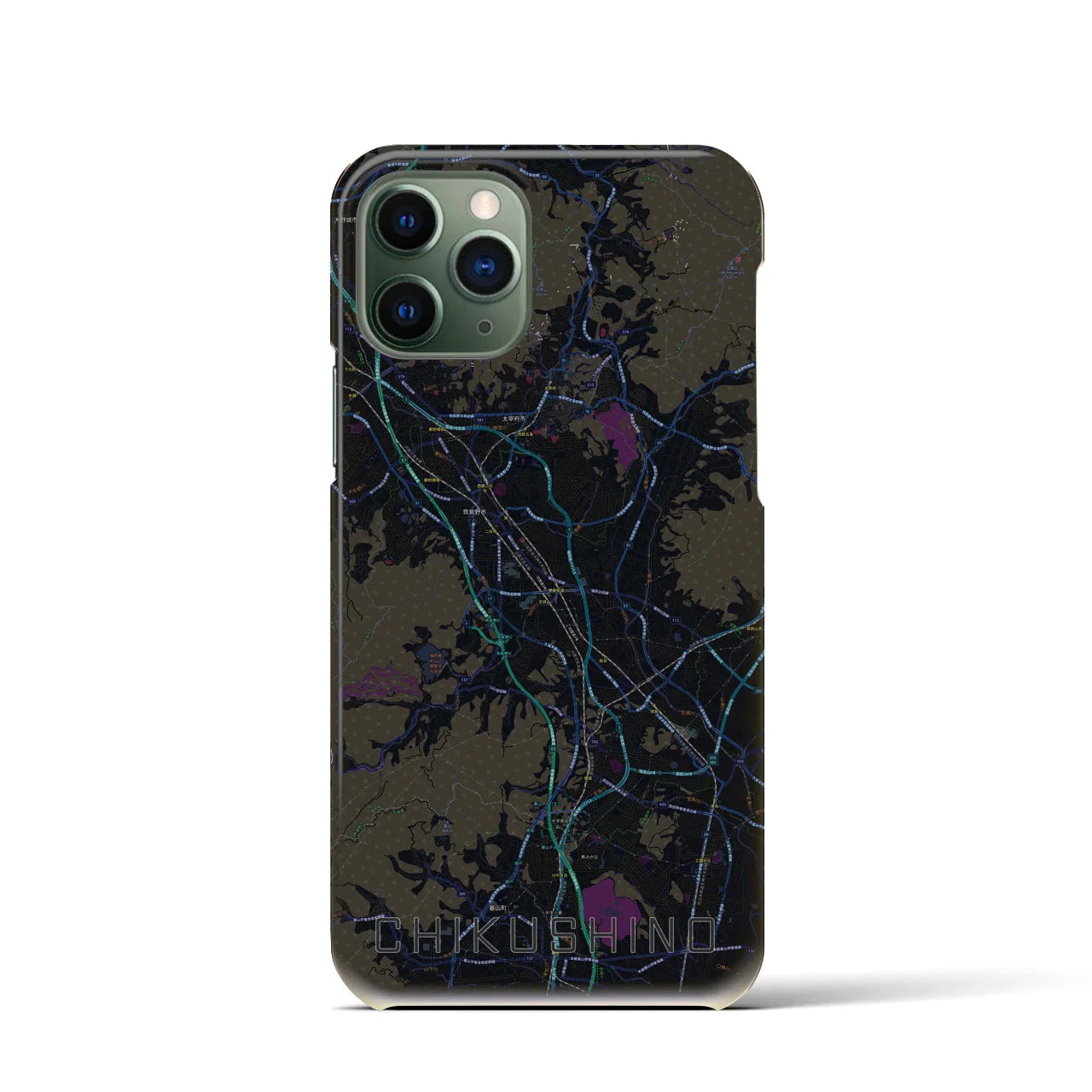 【筑紫野(福岡県)】地図柄iPhoneケース(バックカバータイプ)