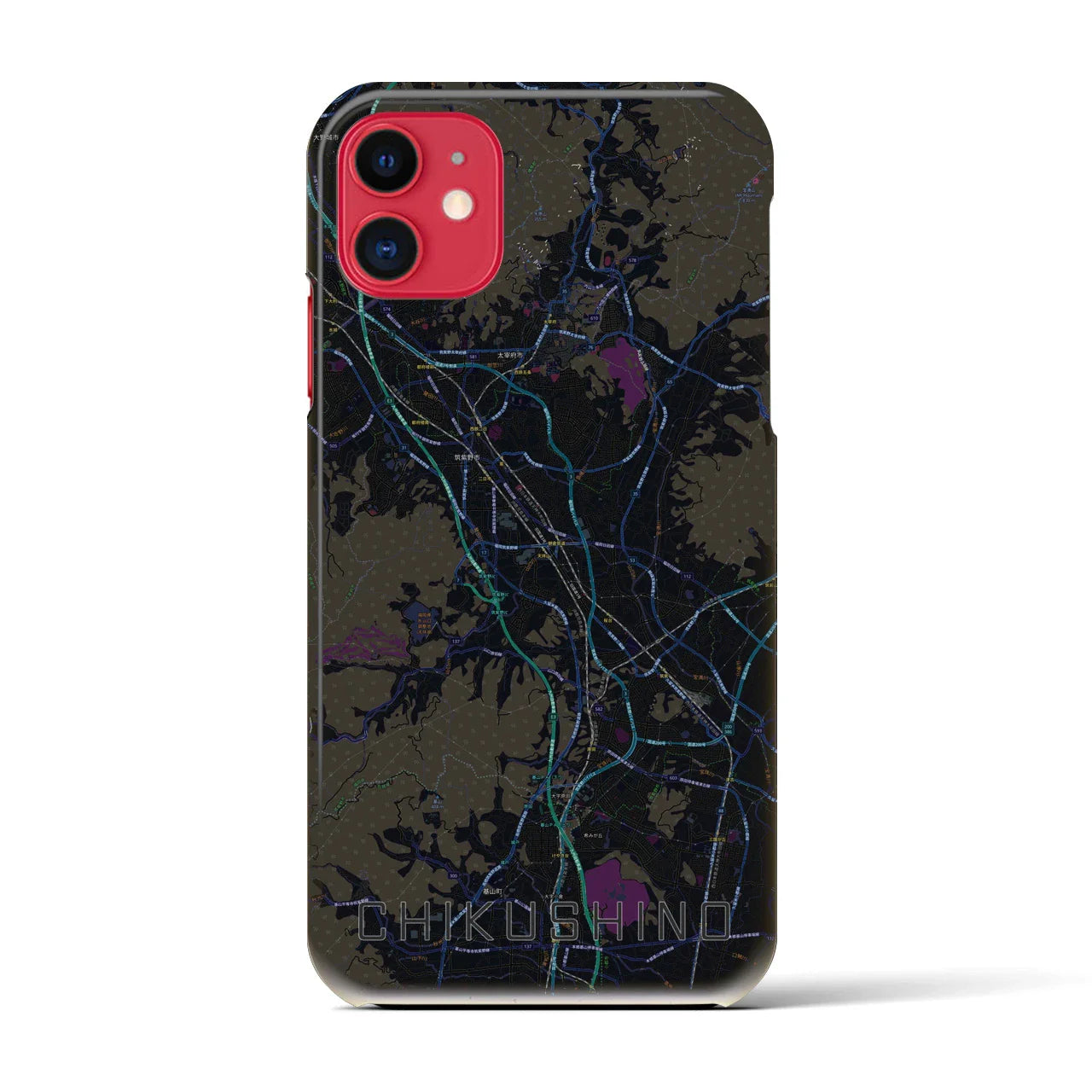 【筑紫野(福岡県)】地図柄iPhoneケース(バックカバータイプ)
