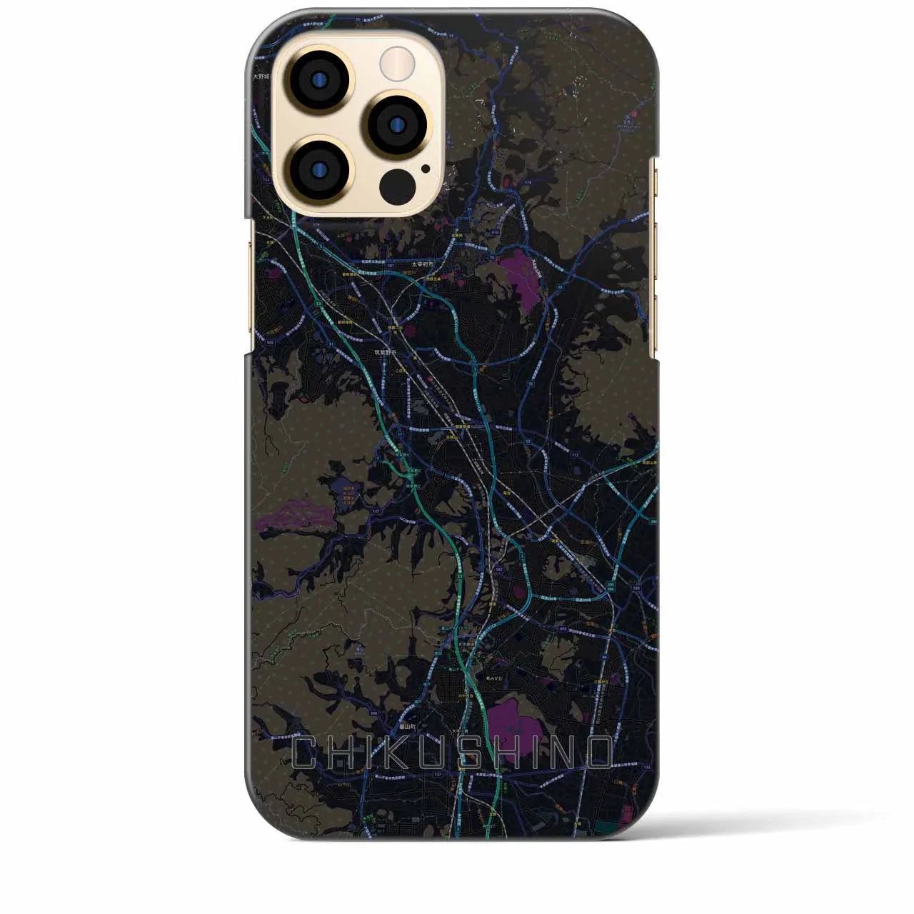【筑紫野(福岡県)】地図柄iPhoneケース(バックカバータイプ)