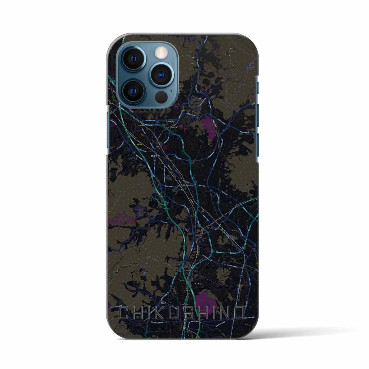 【筑紫野(福岡県)】地図柄iPhoneケース(バックカバータイプ)