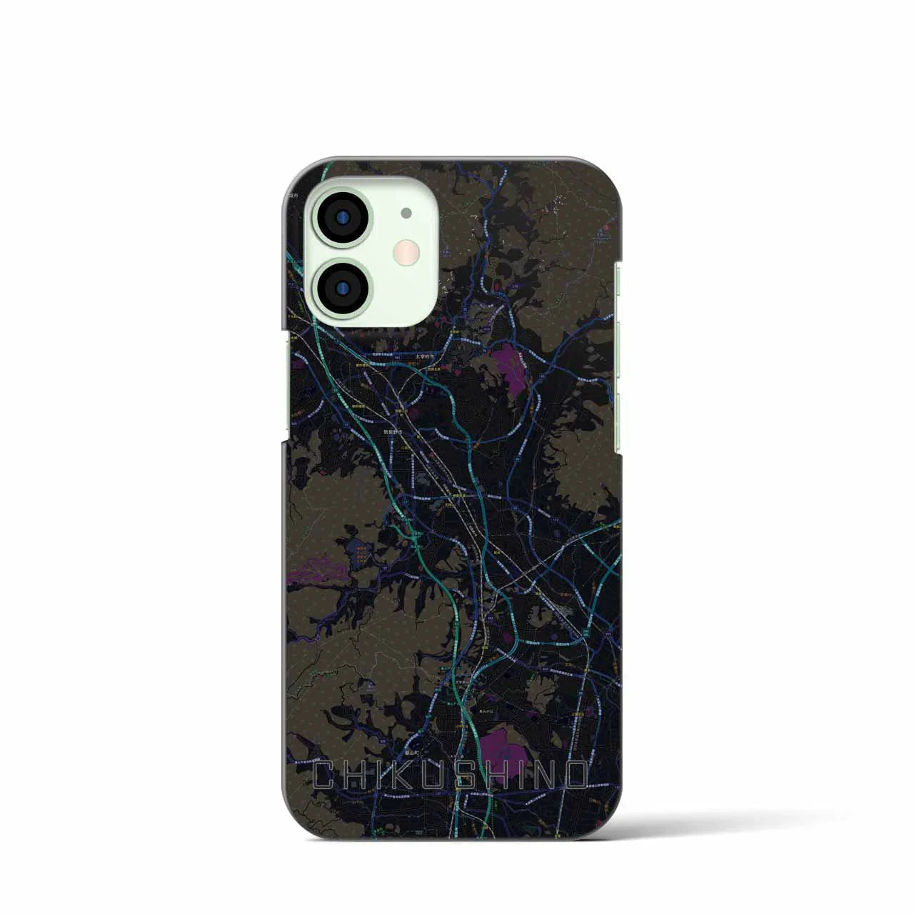 【筑紫野(福岡県)】地図柄iPhoneケース(バックカバータイプ)