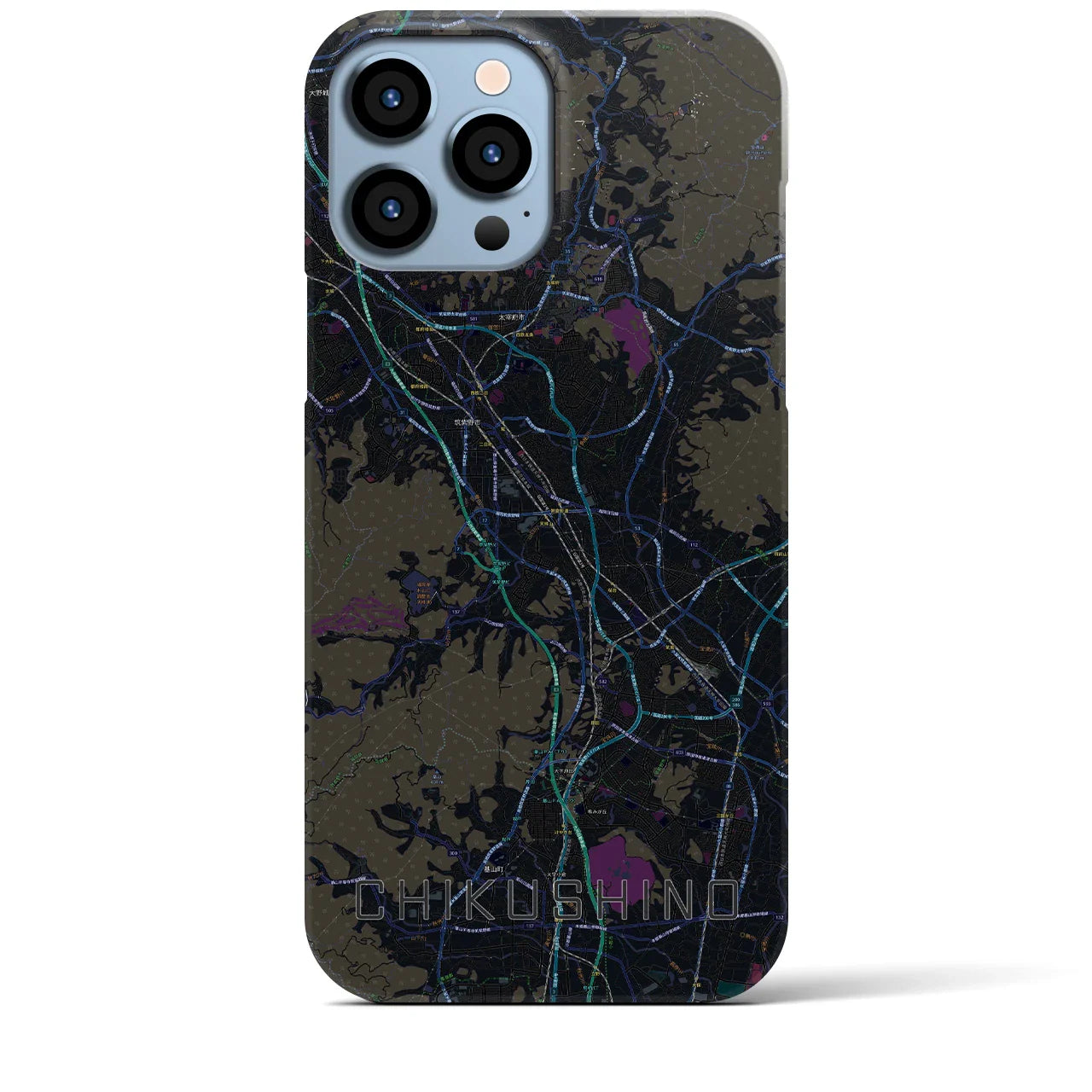 【筑紫野(福岡県)】地図柄iPhoneケース(バックカバータイプ)