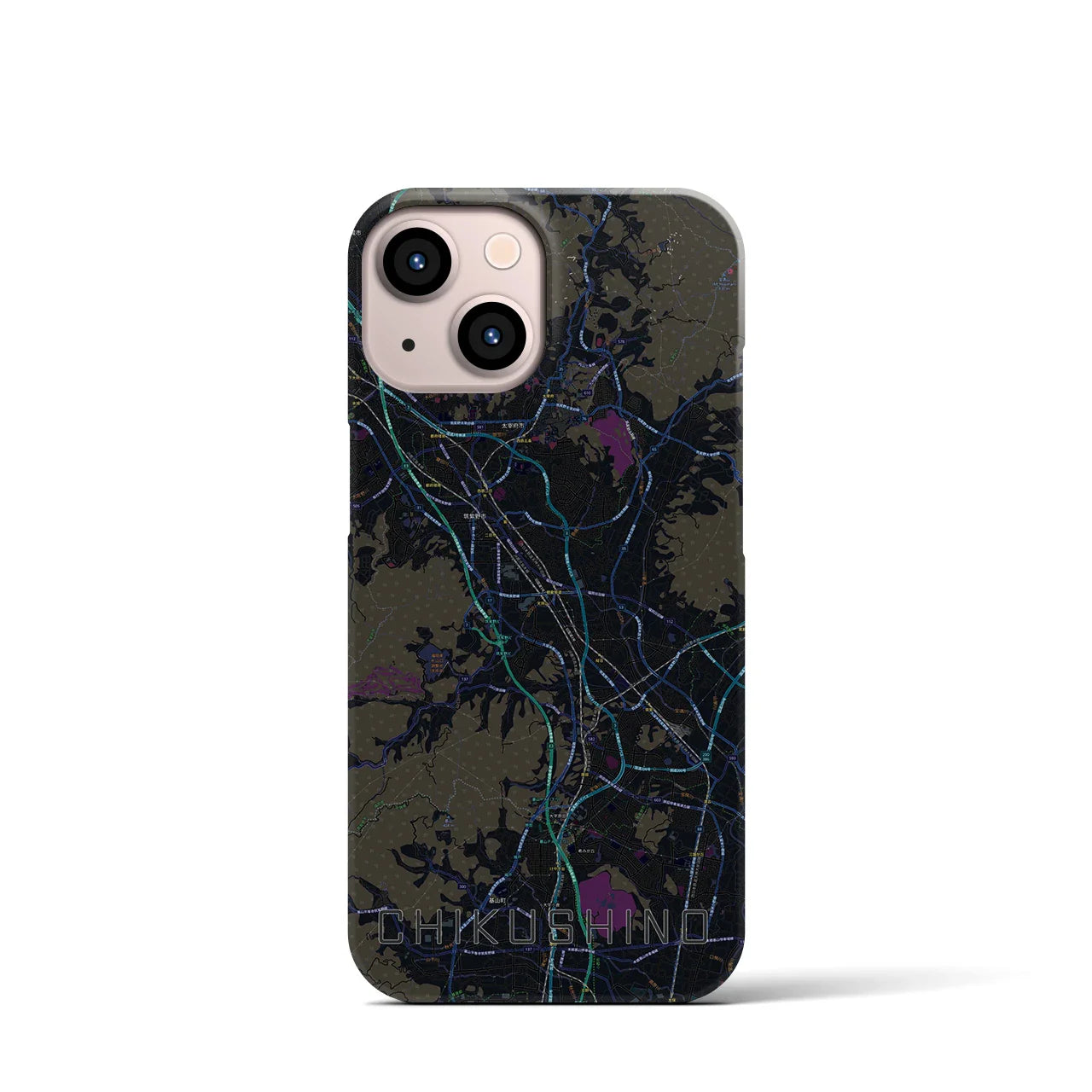 【筑紫野(福岡県)】地図柄iPhoneケース(バックカバータイプ)
