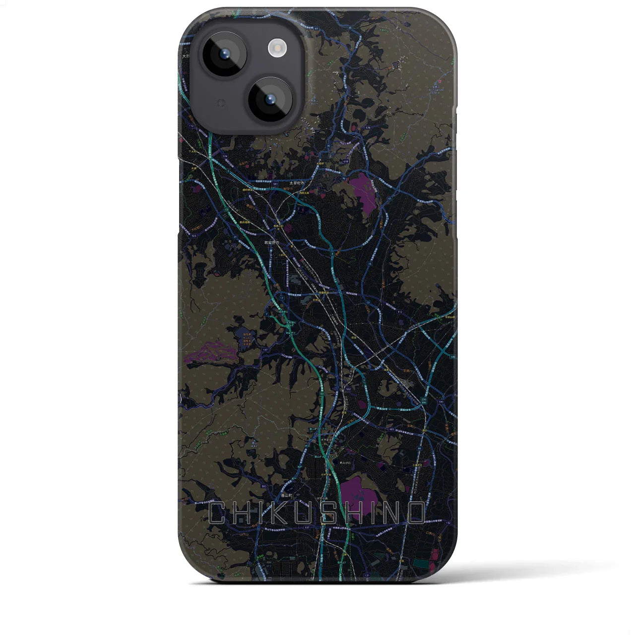 【筑紫野(福岡県)】地図柄iPhoneケース(バックカバータイプ)