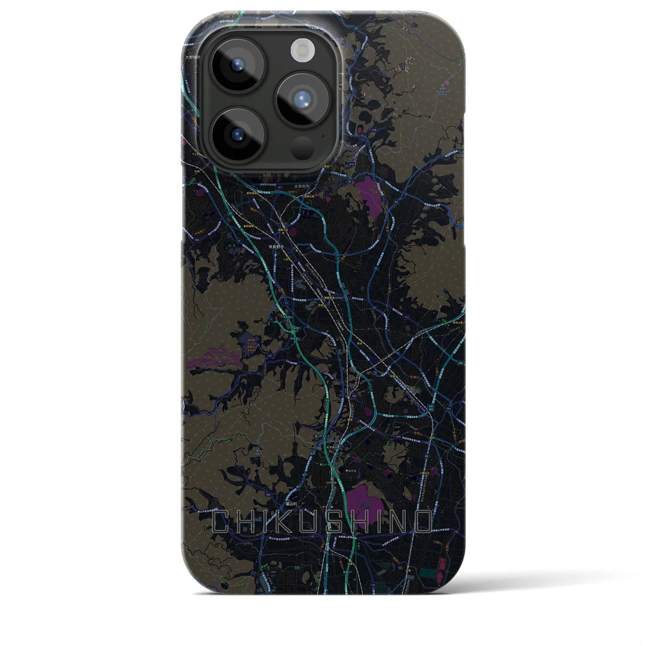 【筑紫野(福岡県)】地図柄iPhoneケース(バックカバータイプ)