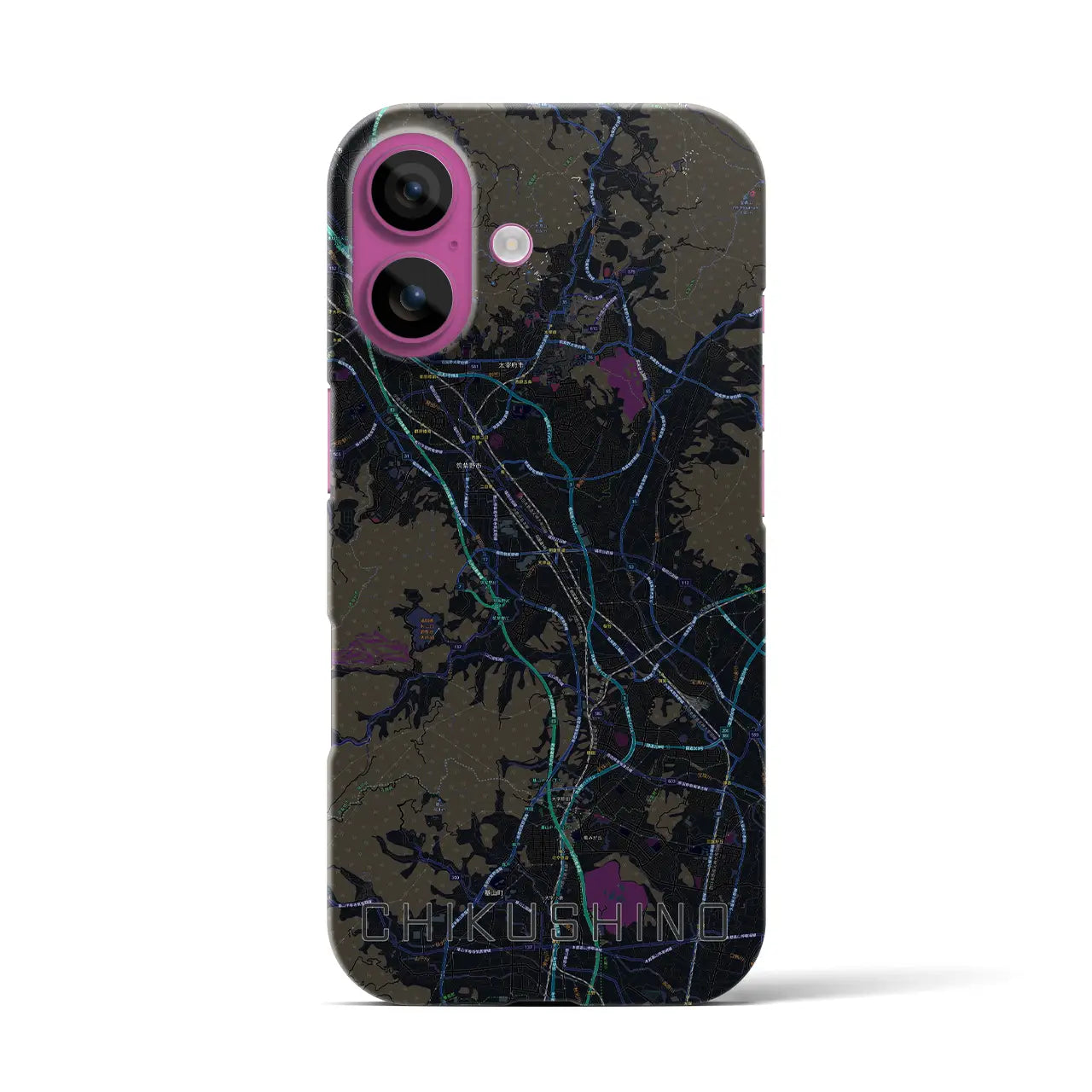 【筑紫野(福岡県)】地図柄iPhoneケース(バックカバータイプ)