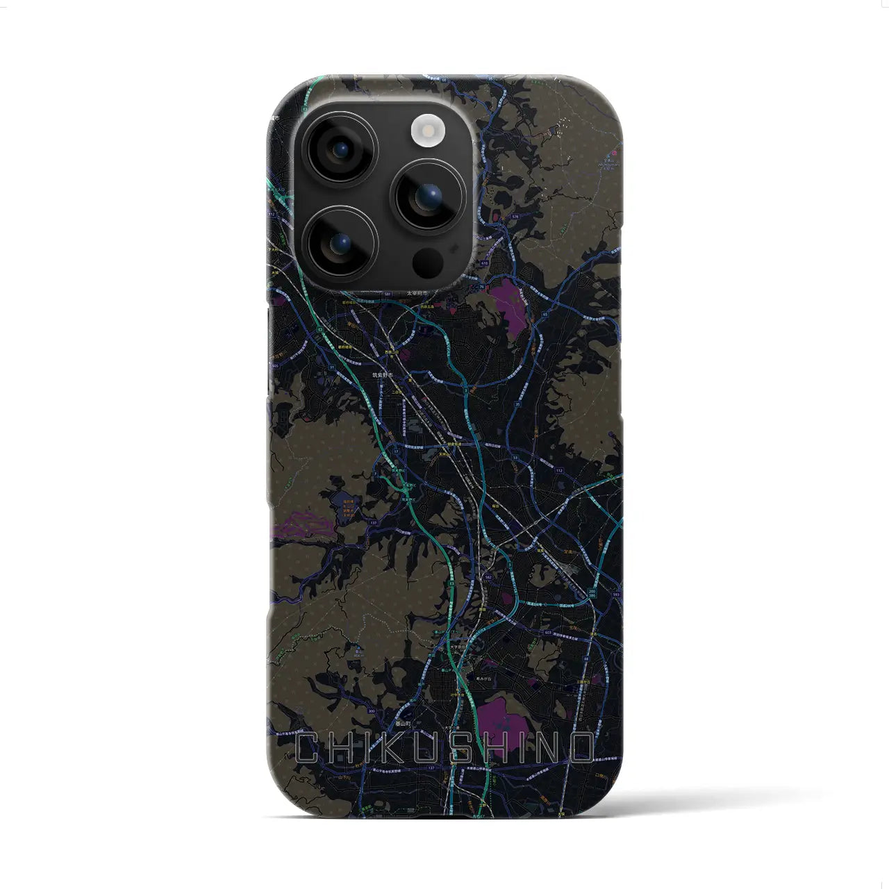 【筑紫野(福岡県)】地図柄iPhoneケース(バックカバータイプ)