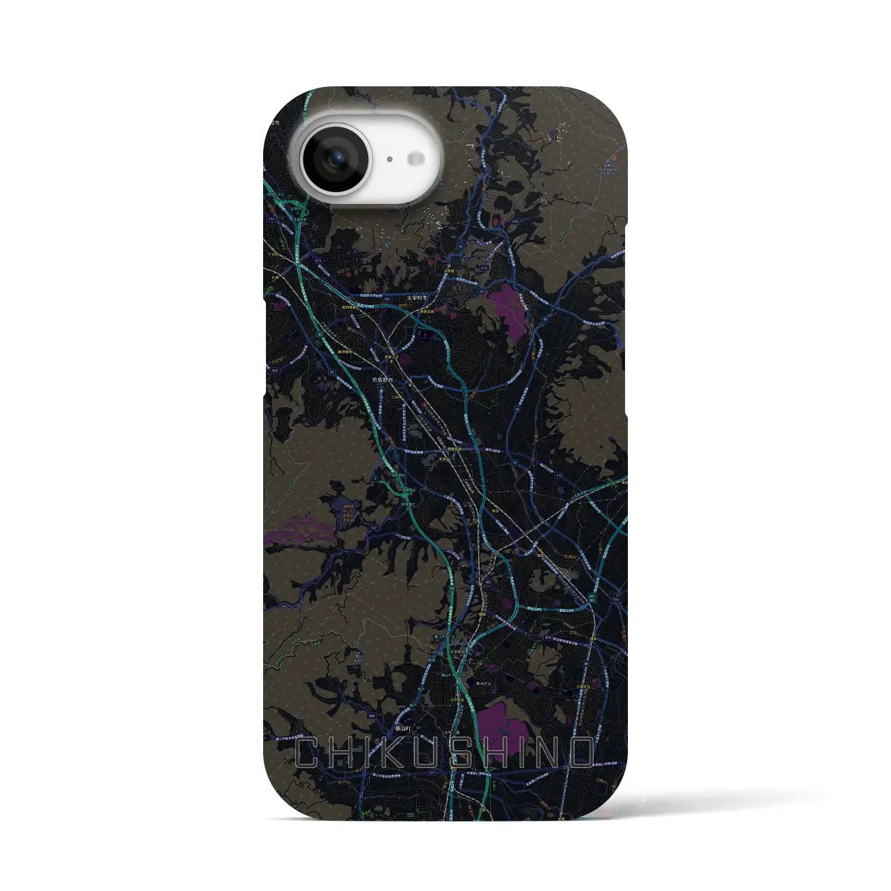 【筑紫野(福岡県)】地図柄iPhoneケース(バックカバータイプ)