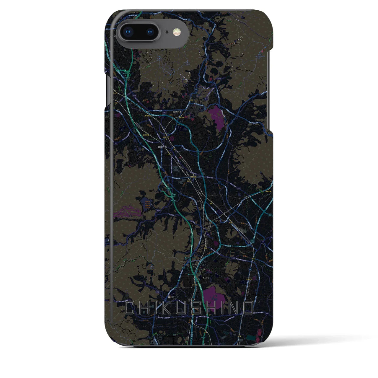 【筑紫野(福岡県)】地図柄iPhoneケース(バックカバータイプ)