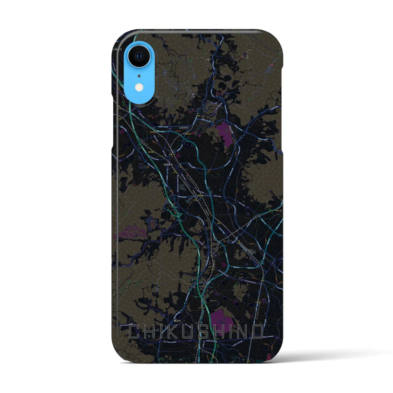 【筑紫野(福岡県)】地図柄iPhoneケース(バックカバータイプ)