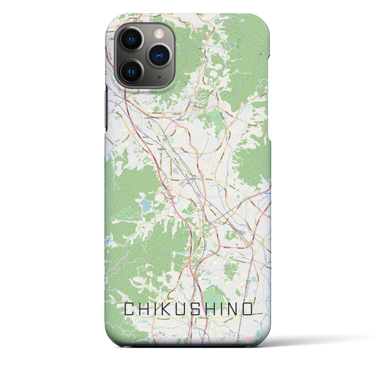 【筑紫野(福岡県)】地図柄iPhoneケース(バックカバータイプ)