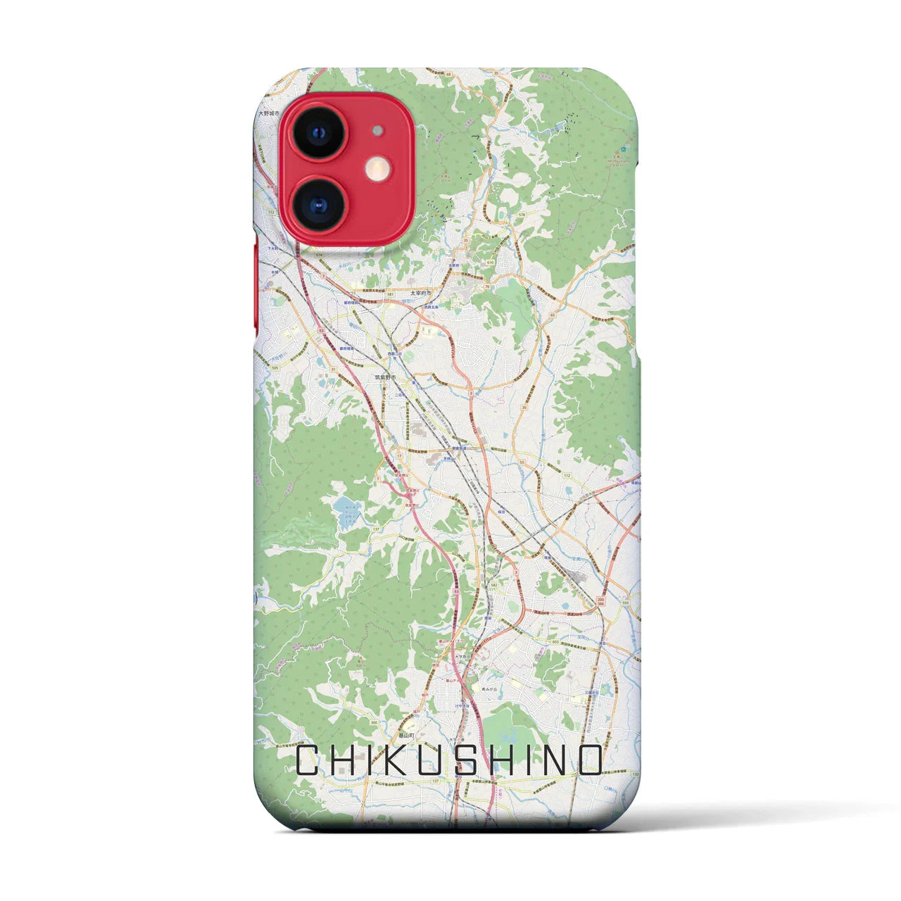 【筑紫野(福岡県)】地図柄iPhoneケース(バックカバータイプ)