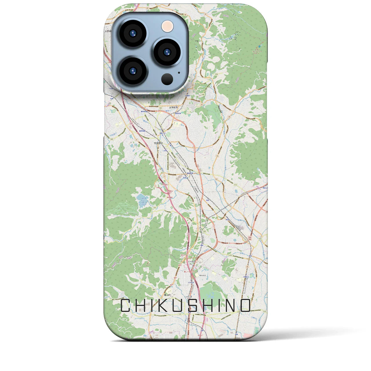 【筑紫野(福岡県)】地図柄iPhoneケース(バックカバータイプ)