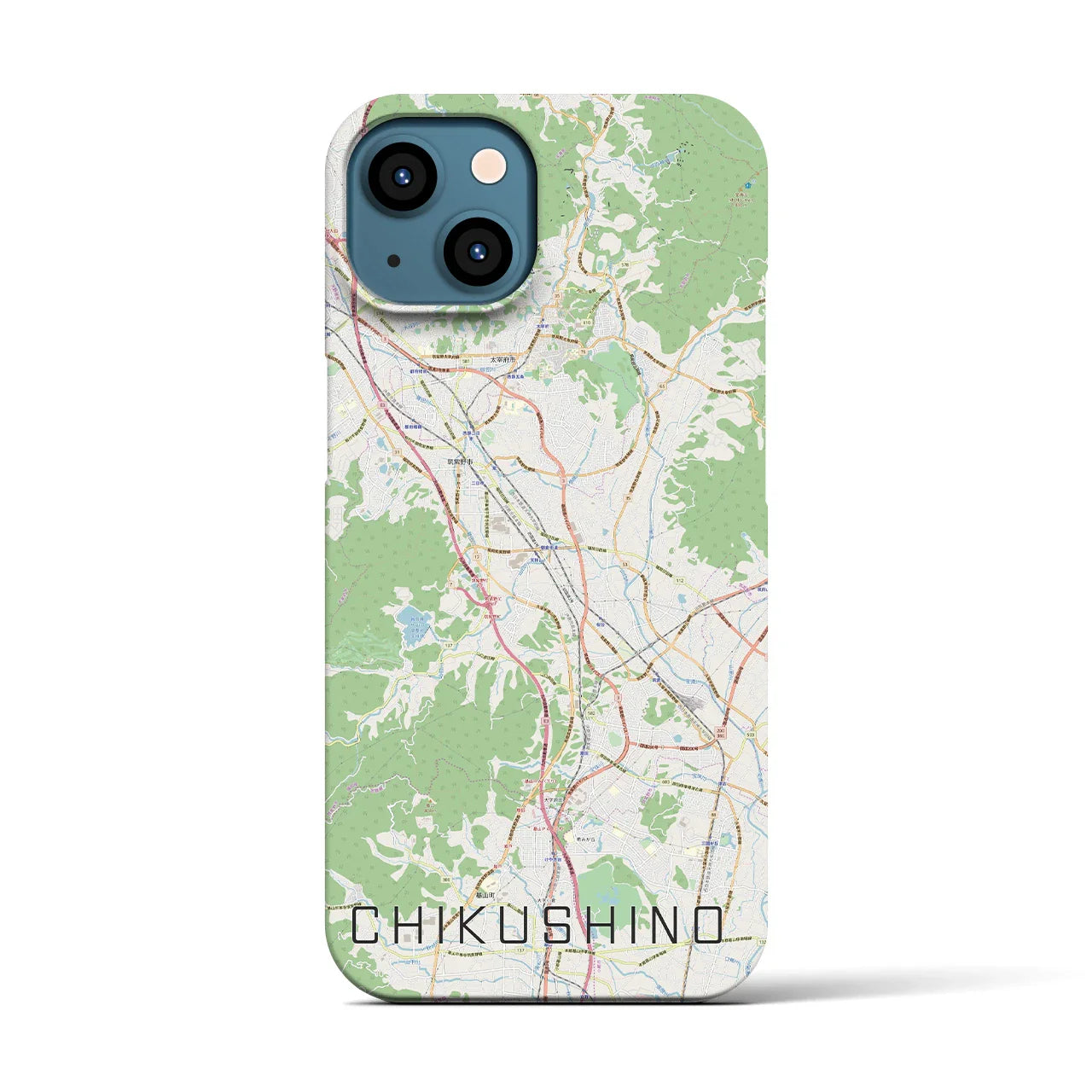【筑紫野(福岡県)】地図柄iPhoneケース(バックカバータイプ)