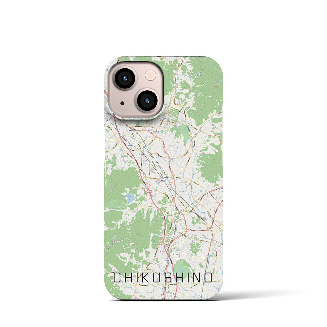【筑紫野(福岡県)】地図柄iPhoneケース(バックカバータイプ)
