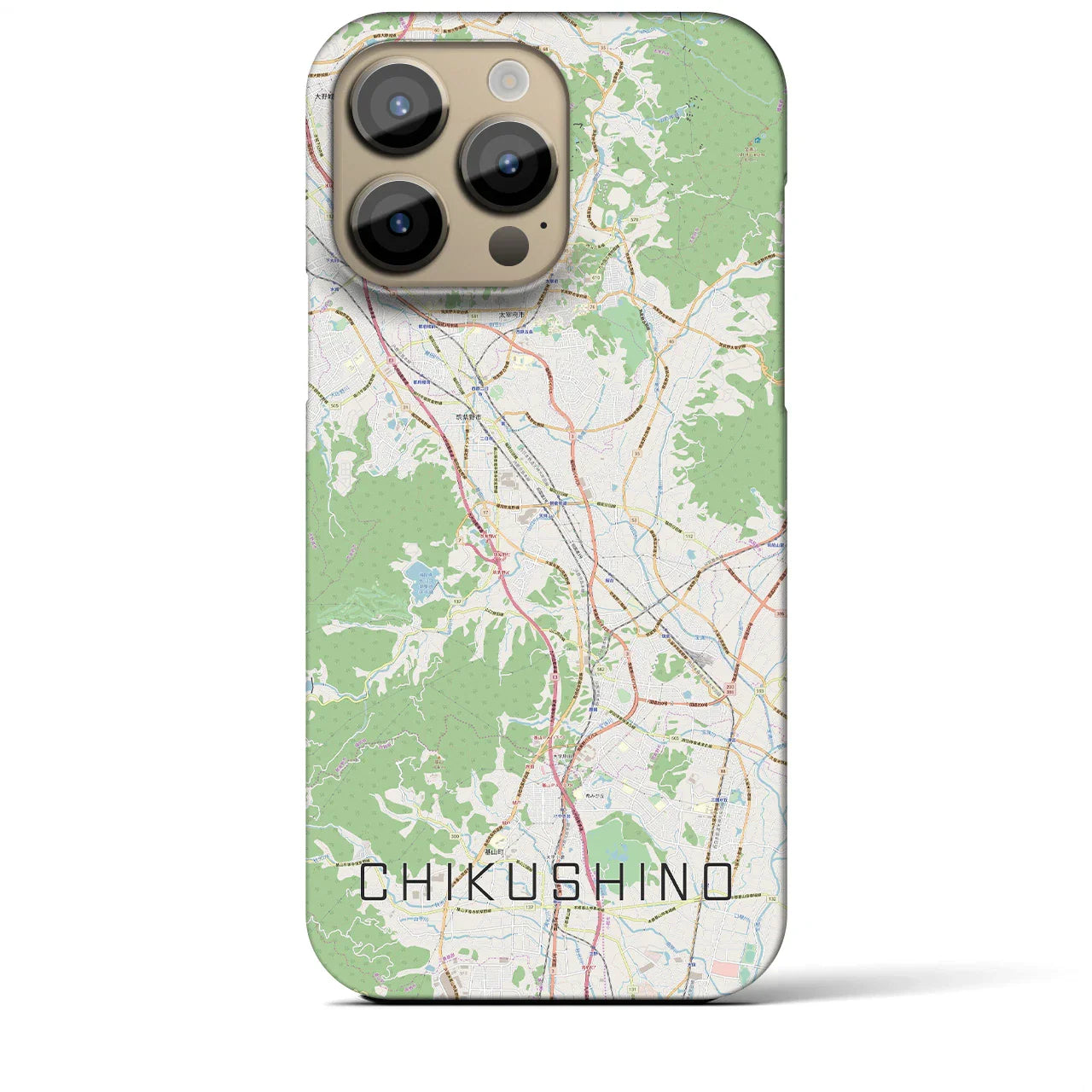 【筑紫野(福岡県)】地図柄iPhoneケース(バックカバータイプ)
