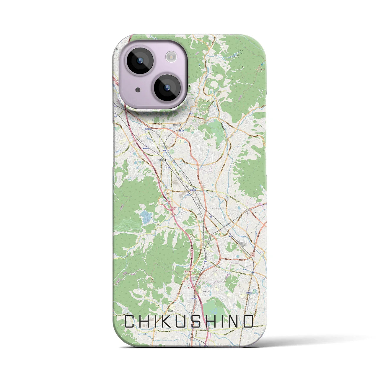 【筑紫野(福岡県)】地図柄iPhoneケース(バックカバータイプ)
