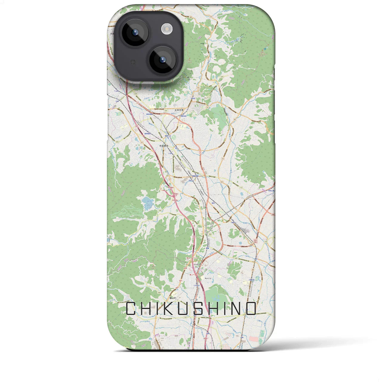 【筑紫野(福岡県)】地図柄iPhoneケース(バックカバータイプ)