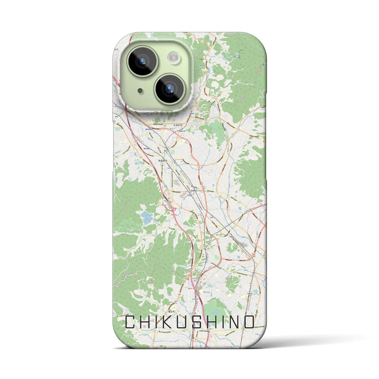 【筑紫野(福岡県)】地図柄iPhoneケース(バックカバータイプ)