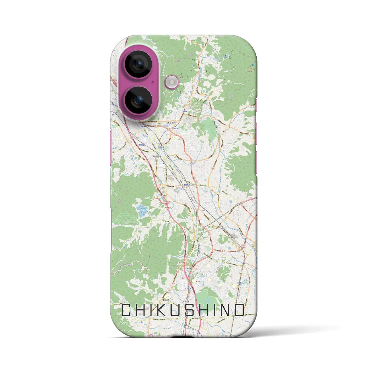 【筑紫野(福岡県)】地図柄iPhoneケース(バックカバータイプ)