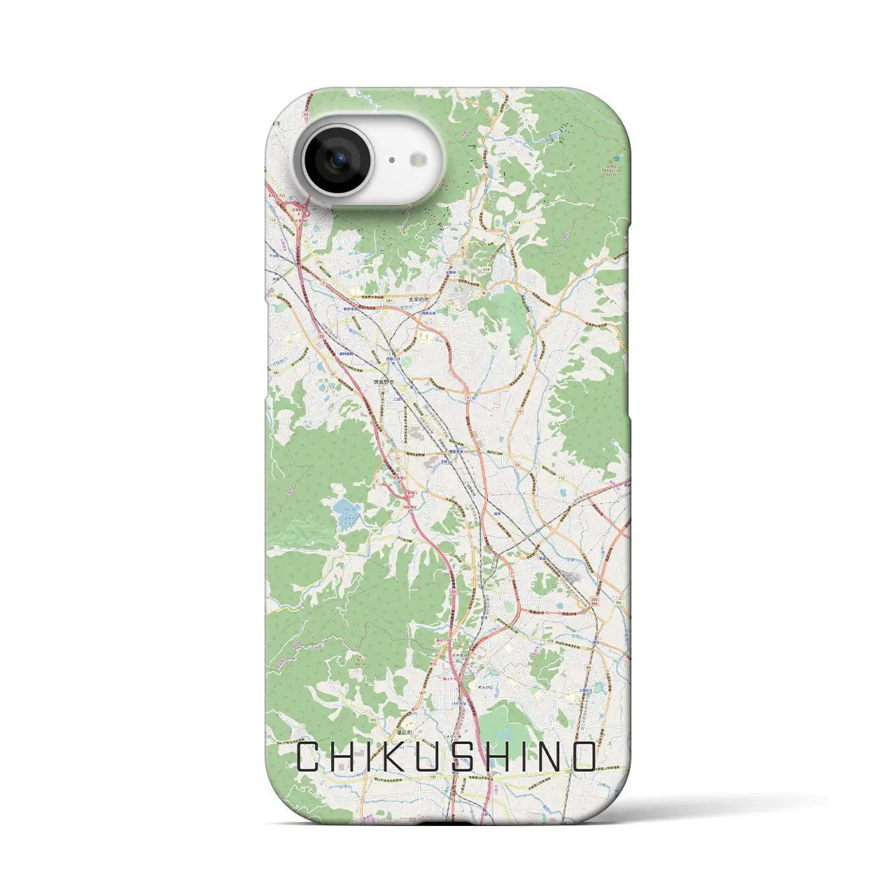 【筑紫野(福岡県)】地図柄iPhoneケース(バックカバータイプ)