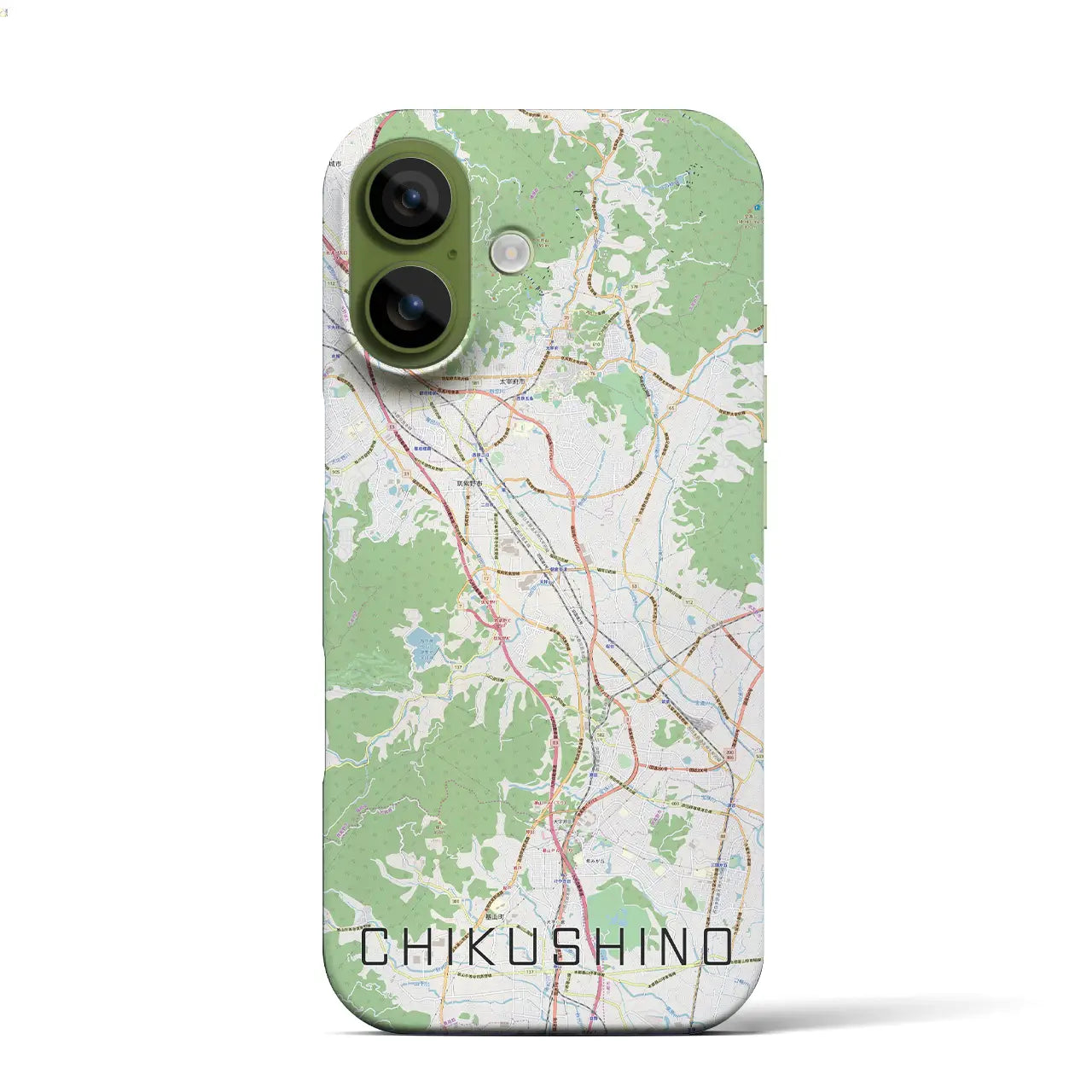 【筑紫野(福岡県)】地図柄iPhoneケース(バックカバータイプ)