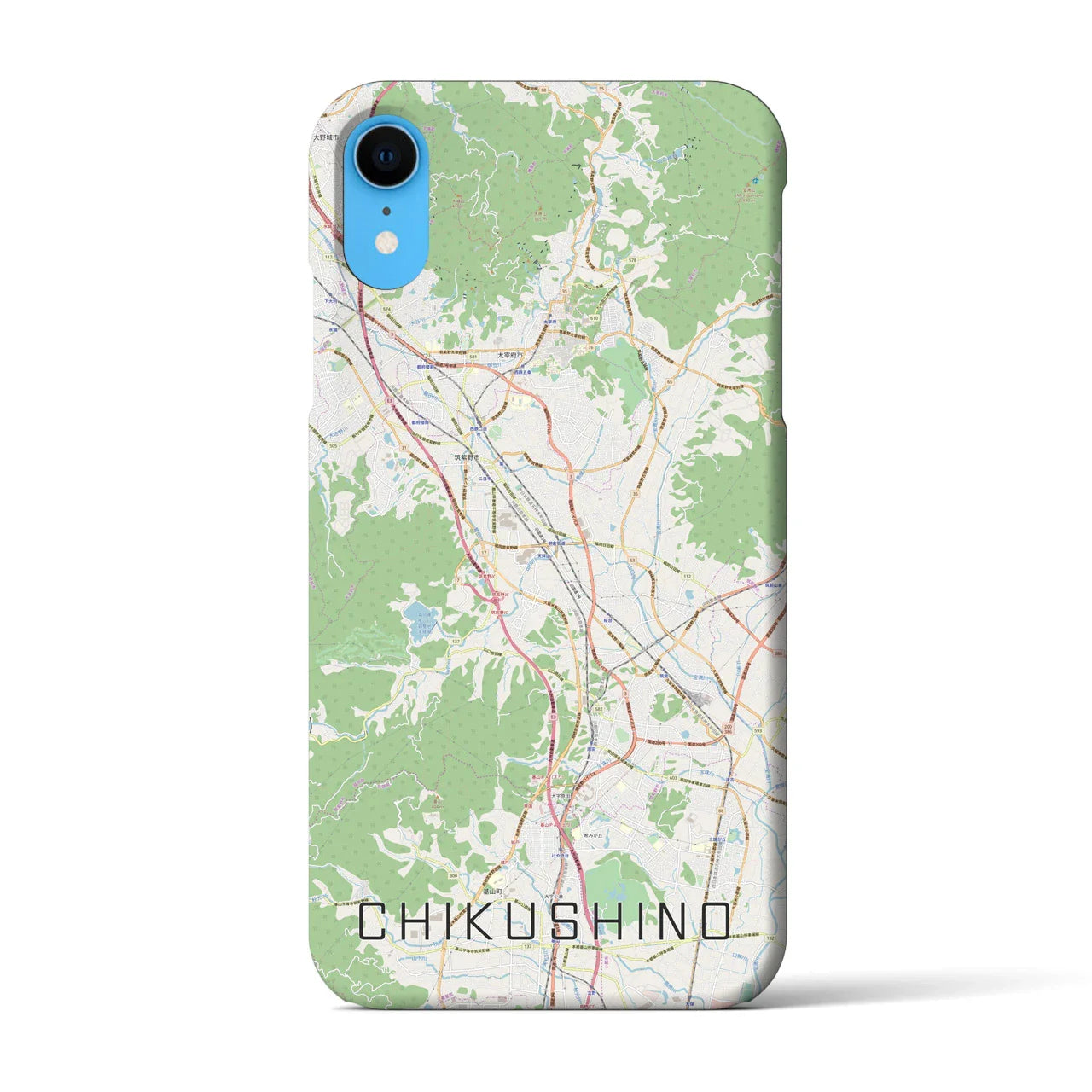 【筑紫野(福岡県)】地図柄iPhoneケース(バックカバータイプ)