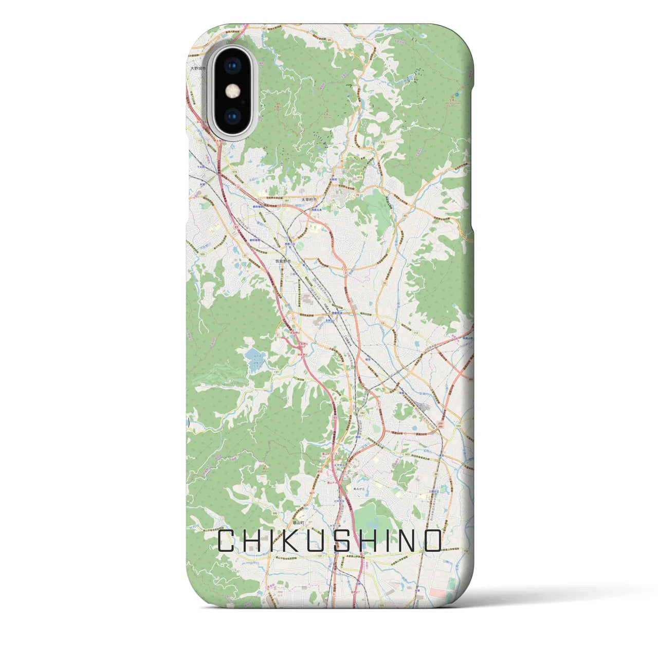 【筑紫野(福岡県)】地図柄iPhoneケース(バックカバータイプ)