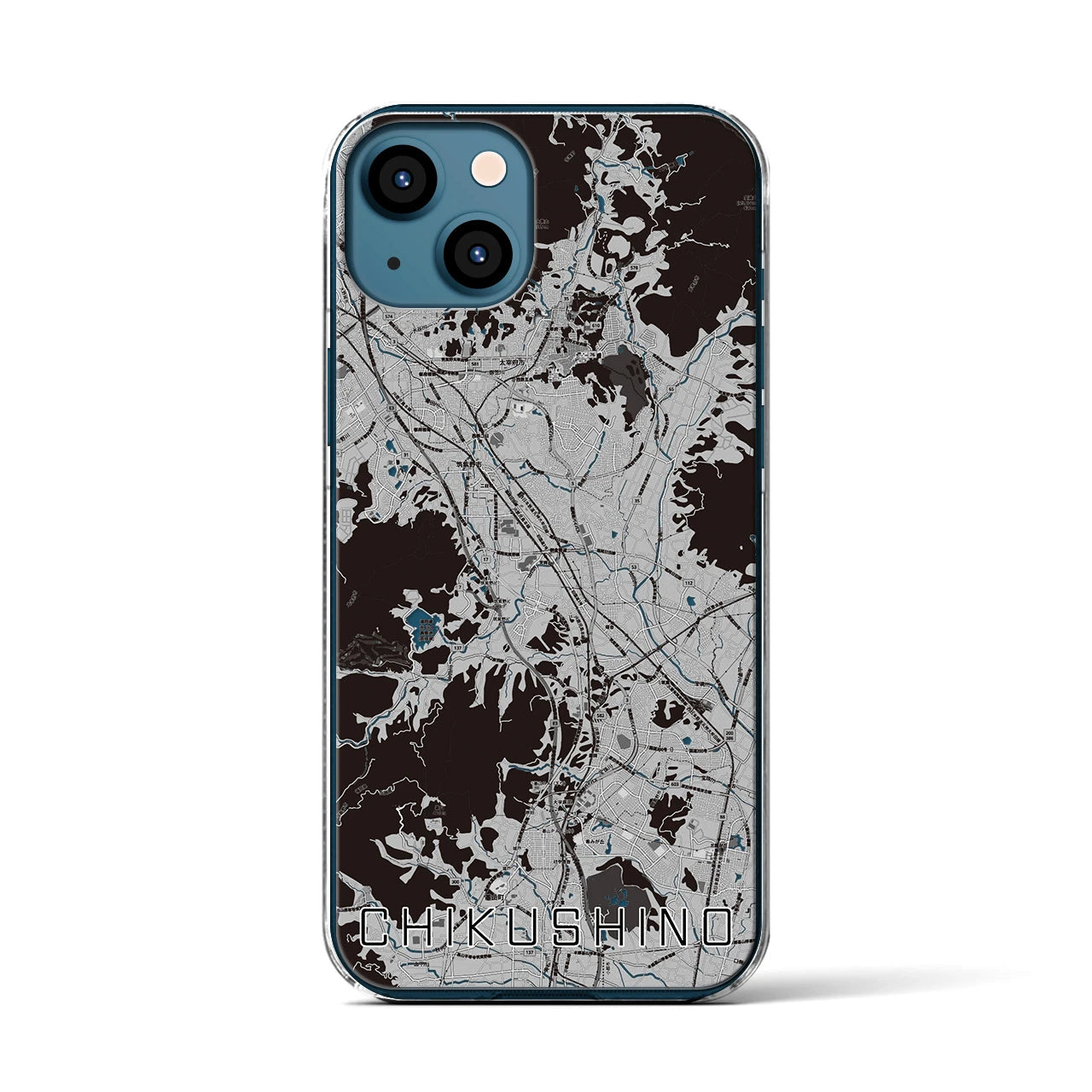 【筑紫野(福岡県)】地図柄iPhoneケース(クリアタイプ)