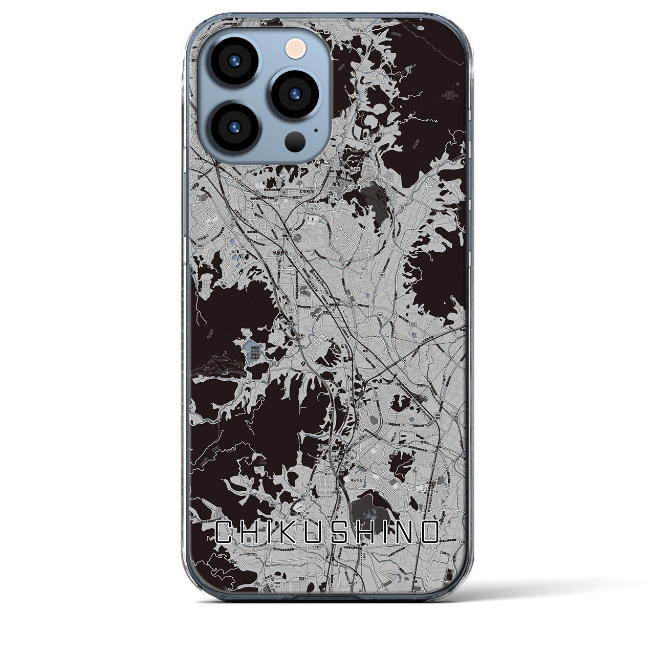 【筑紫野(福岡県)】地図柄iPhoneケース(クリアタイプ)