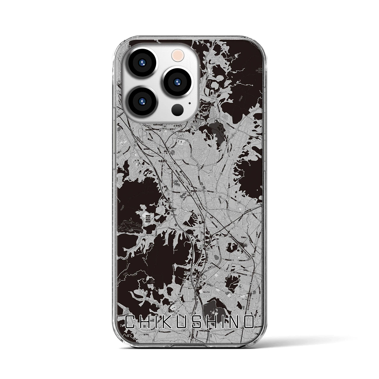 【筑紫野(福岡県)】地図柄iPhoneケース(クリアタイプ)