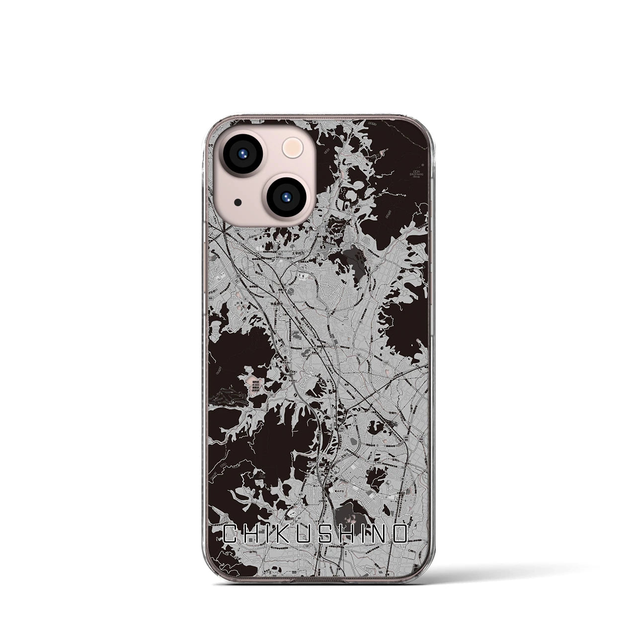 【筑紫野(福岡県)】地図柄iPhoneケース(クリアタイプ)