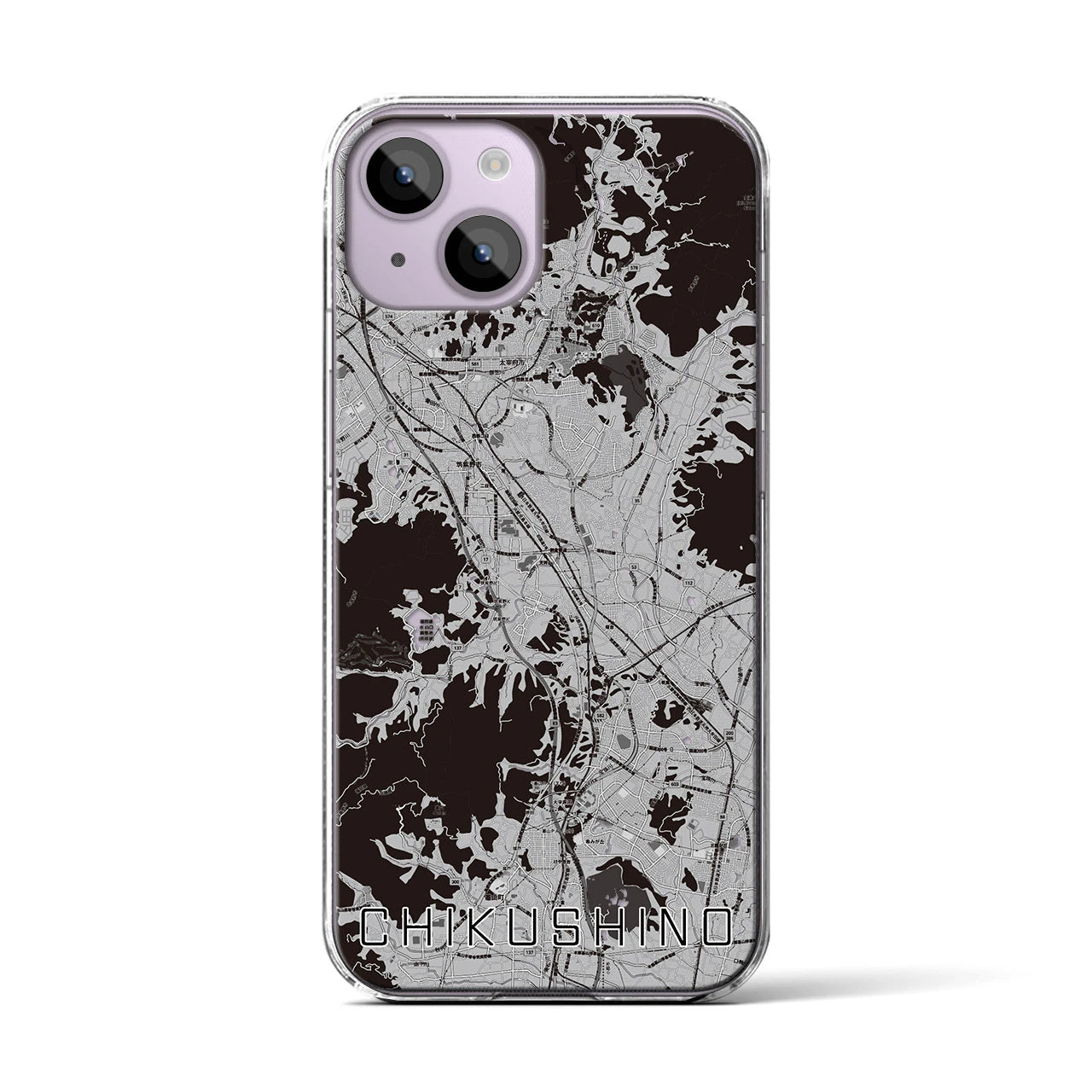 【筑紫野(福岡県)】地図柄iPhoneケース(クリアタイプ)