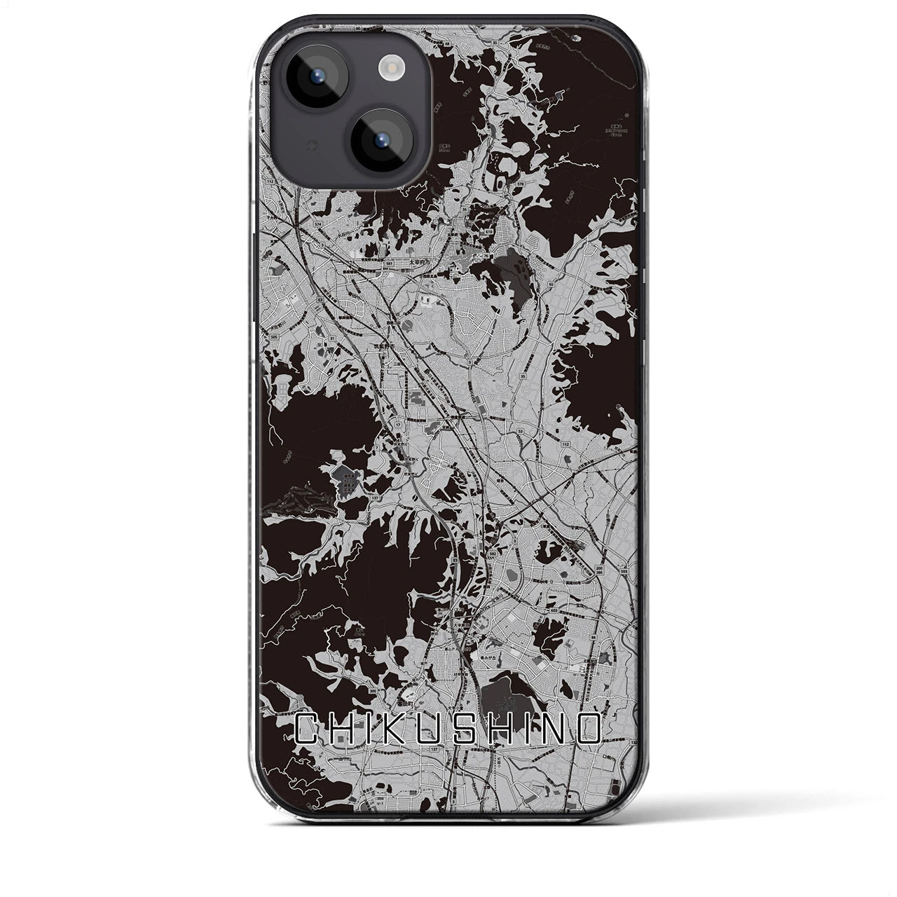 【筑紫野(福岡県)】地図柄iPhoneケース(クリアタイプ)