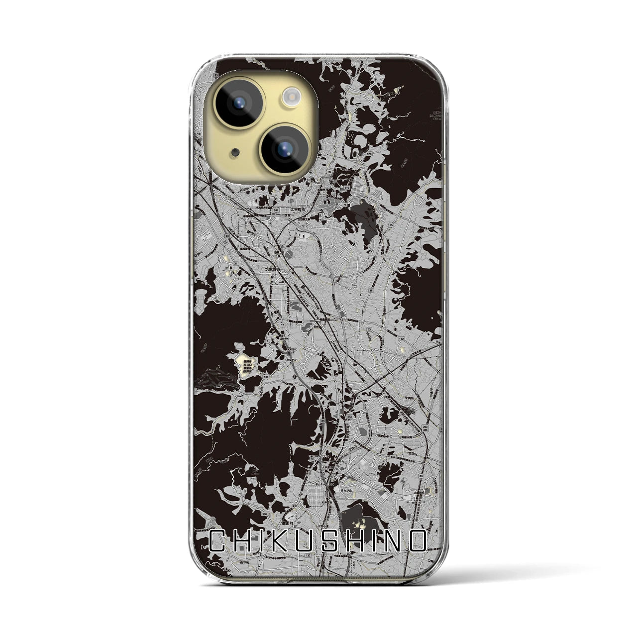 【筑紫野(福岡県)】地図柄iPhoneケース(クリアタイプ)