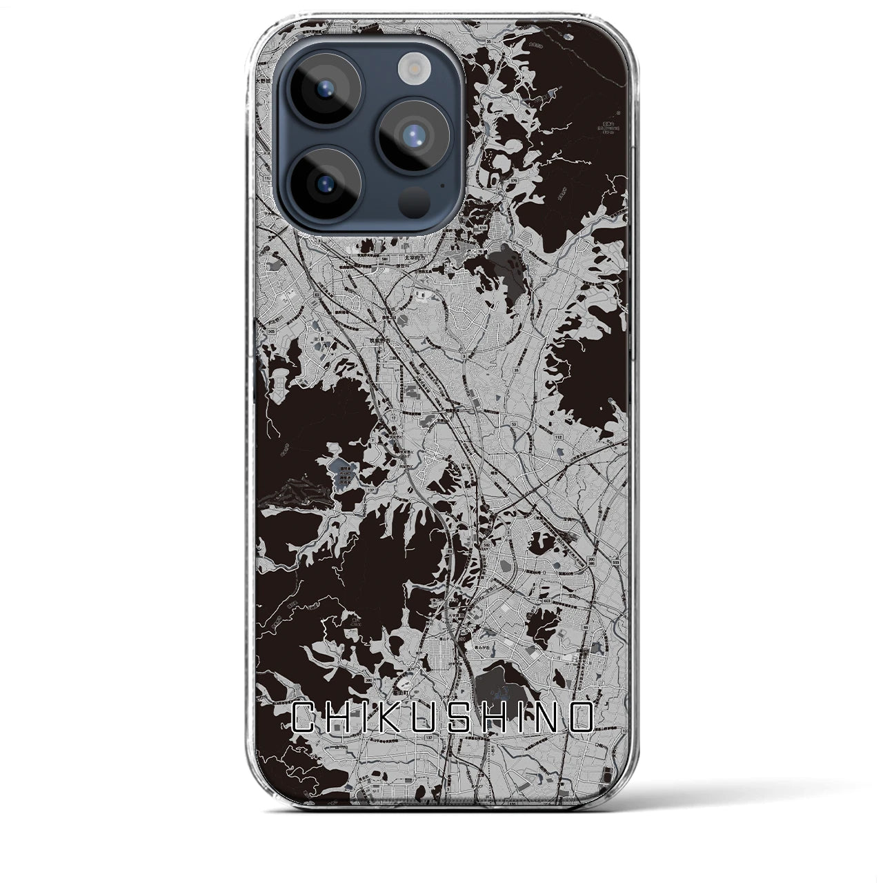 【筑紫野(福岡県)】地図柄iPhoneケース(クリアタイプ)