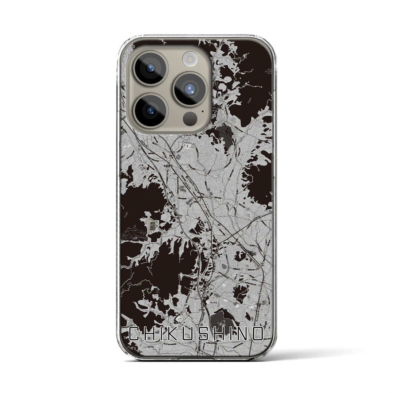 【筑紫野(福岡県)】地図柄iPhoneケース(クリアタイプ)