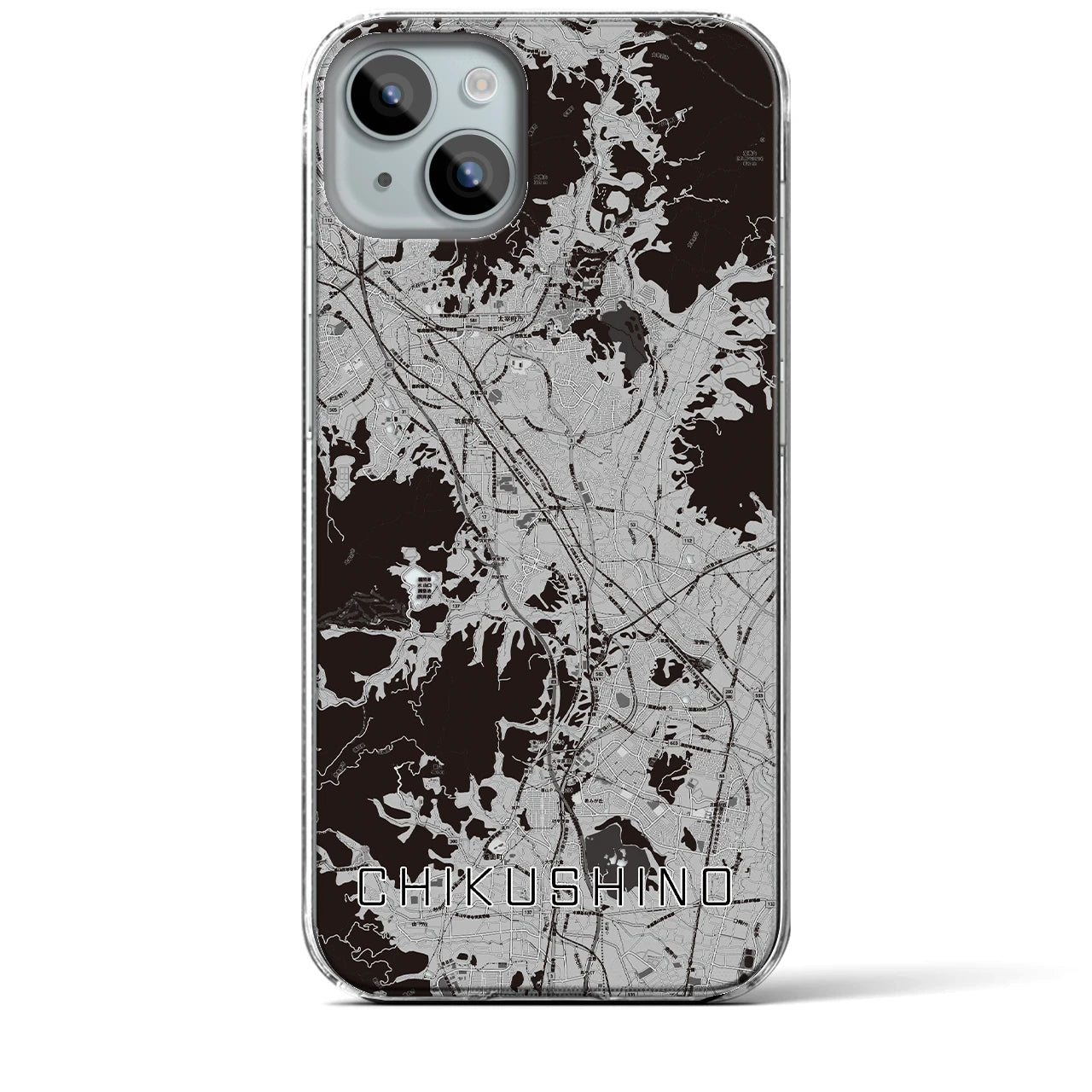 【筑紫野(福岡県)】地図柄iPhoneケース(クリアタイプ)