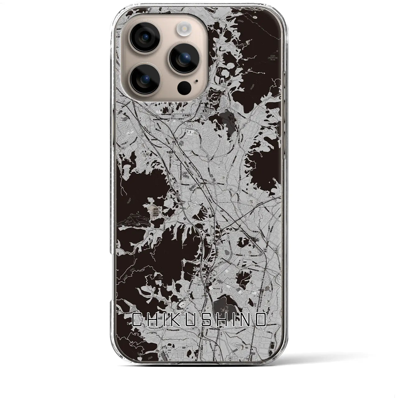 【筑紫野(福岡県)】地図柄iPhoneケース(クリアタイプ)