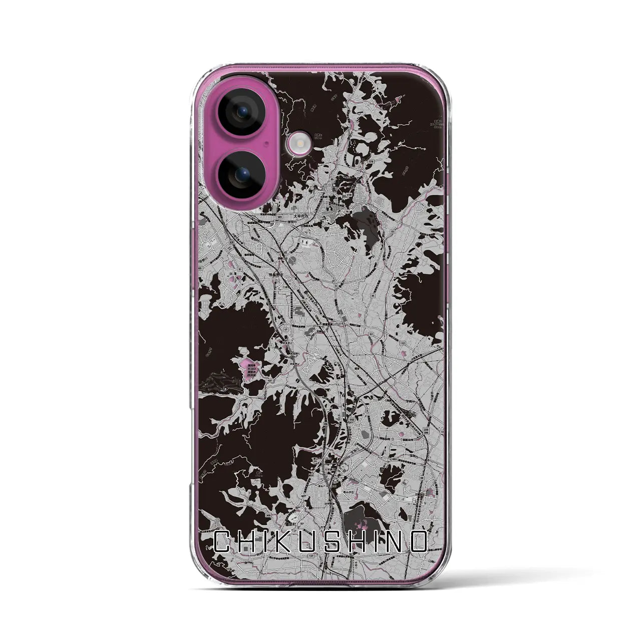 【筑紫野(福岡県)】地図柄iPhoneケース(クリアタイプ)