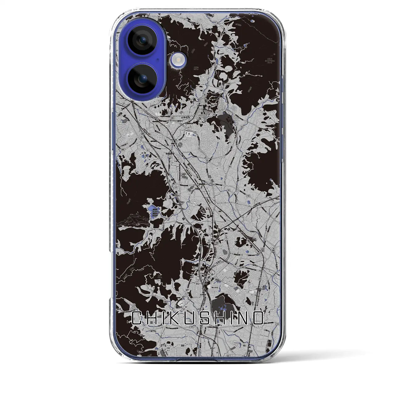 【筑紫野(福岡県)】地図柄iPhoneケース(クリアタイプ)