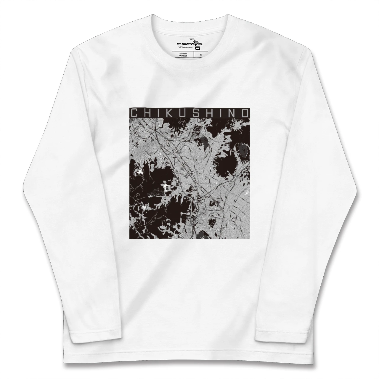 【筑紫野(福岡県)】地図柄ロングスリーブTシャツ