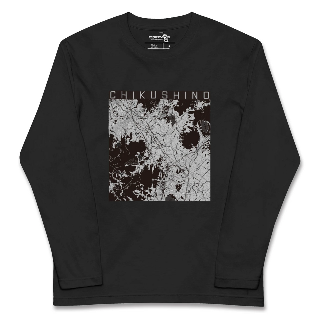 【筑紫野(福岡県)】地図柄ロングスリーブTシャツ